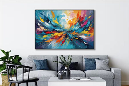 Yağlı Boya Dokulu Tablo Renkli Boyalar Soyut U08080