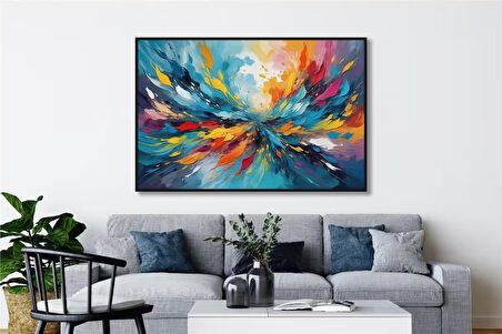 Yağlı Boya Dokulu Tablo Renkli Boyalar Soyut U08080