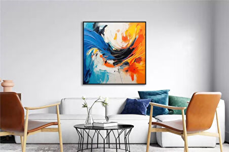 Yağlı Boya Dokulu Tablo Renkli Soyut U08095