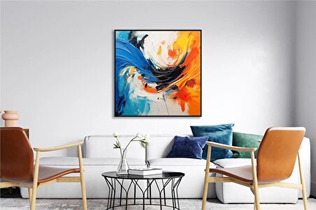 Yağlı Boya Dokulu Tablo Renkli Soyut U08095