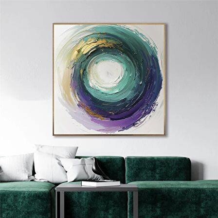 Yağlı Boya Dokulu Tablo Soyut Renkli Halka U08099