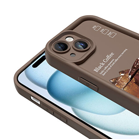 iPhone 15 Kılıf Kamera Korumalı Baskılı Arka Yüzey Klas Kapak