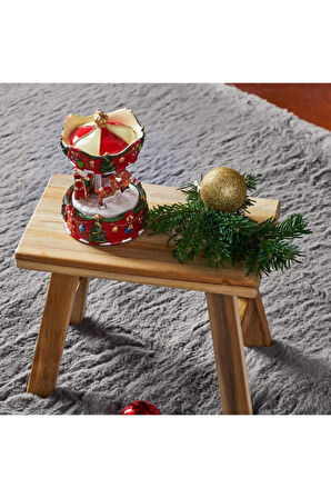 Karaca Home New Year Yılbaşı Carousel Müzikli Obje 15 cm