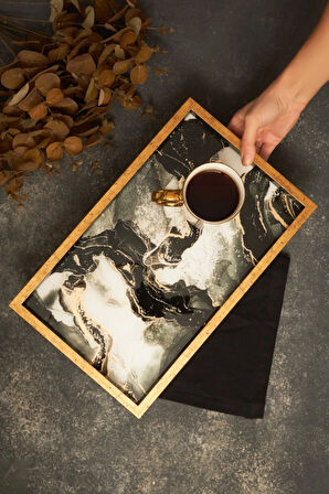 Karaca Home Moroccan Marble Tepsi 40x25 cm