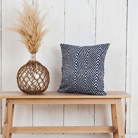 Karaca Home Savana Mavi Jakar Kırlent 45 cm x 45 cm