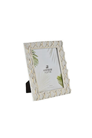 Karaca Home Melanie Hasır Görünümlü Fotoğraf Çerçevesi Beyaz