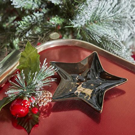 Karaca Home New Year Star Dekoratif Tabak 15 cm