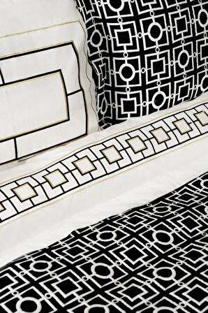 Karaca Home Minerva Siyah Çift Kişilik Nakışlı Düet Set