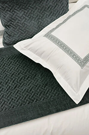 Karaca Home White Col Bruce Petrol Yatak Runner Set