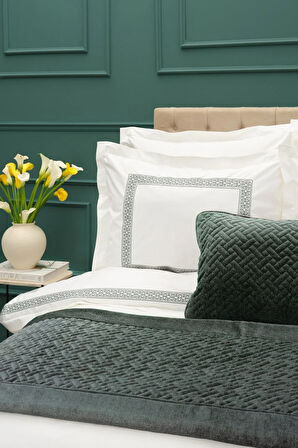 Karaca Home White Col Bruce Petrol Yatak Runner Set