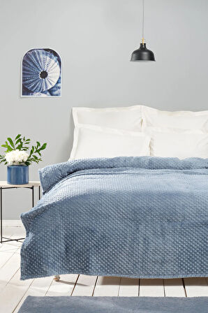 Karaca Home Alice İndigo Tek Kişilik Tomurcuk Wellsoft Battaniye