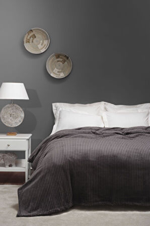 Karaca Home Joena Antrasit Tek Kişilik Battaniye 150 x 220