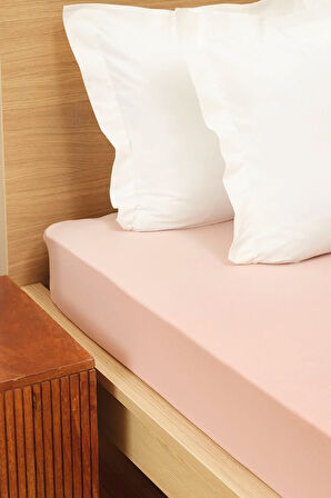 Karaca Home %100 Pamuk Penye Lastikli Çarşaf Çift Kişilik Pudra