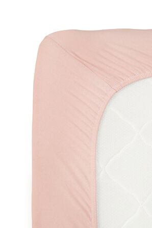 Karaca Home %100 Pamuk Penye Lastikli Çarşaf Çift Kişilik Pudra