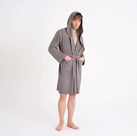 Karaca Home Berlin K. Gri Relax Hooeded %100 Pamuk Bornoz XS/S