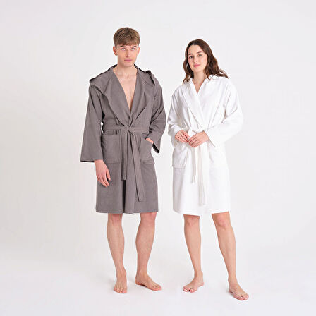 Karaca Home Berlin K. Gri Relax Hooeded %100 Pamuk Bornoz XS/S