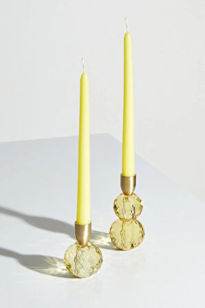 Karaca Home Vicki Şamdan Cam  6x9 cm Sarı