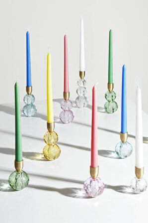 Karaca Home Vicki Şamdan Cam  6x13 cm Yeşil