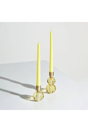 Karaca Home Vicki Şamdan Cam 6x9 cm Sarı