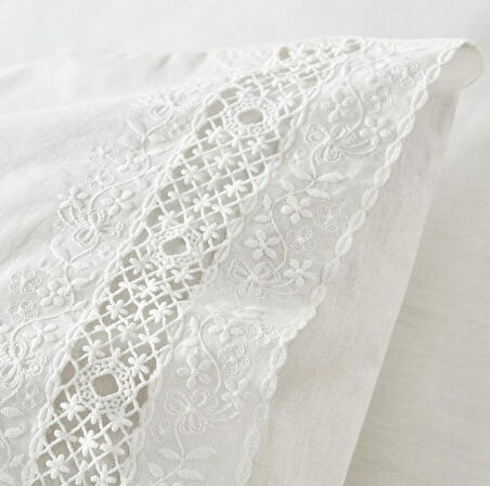 Karaca Home White Collection Mia  Çift Kişilik Nevresim Takımı Dantelli Beyaz