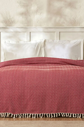 Karaca Home Glitz Çift Kişilik Yatak Örtüsü Kırmızı