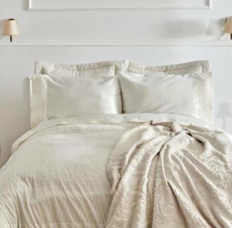 Karaca Home Anita Ekru Saten 8 Parça Çeyiz Seti