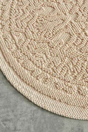 Karaca Home Vista Oval Paspas 90x60 cm Ekru