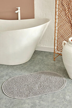 Karaca Home Vista Oval Paspas 90x60 cm Gri