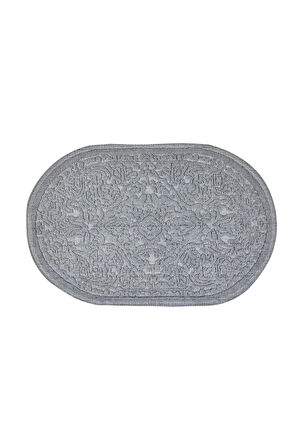Karaca Home Vista Oval Paspas 90x60 cm Gri