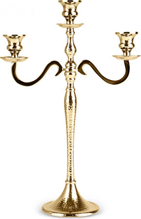 Karaca Home Rena 3'lü Şamdan Gold 44 cm
