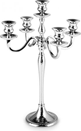 Karaca Home Rena 5'li Şamdan Silver 45x30 cm
