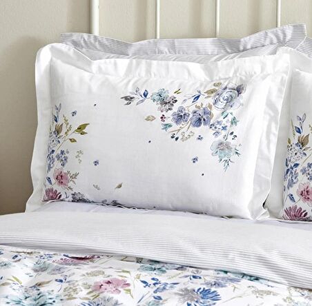 Karaca Home Floral Lila %100 Pamuk Rnf Tek Kişilik Nevresim Takımı