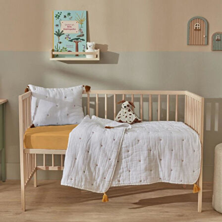 Karaca Home Lalin Beyaz Bebek Müslin Comfort Set