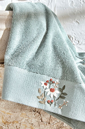 Karaca Home Comfort Touch Nakışlı %100 Pamuk Havlu Mint 30x50 Cm