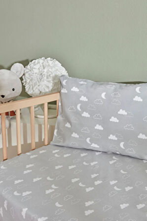 Karaca Home Bebek Cloudy Yastık Çarşaf Set Gri