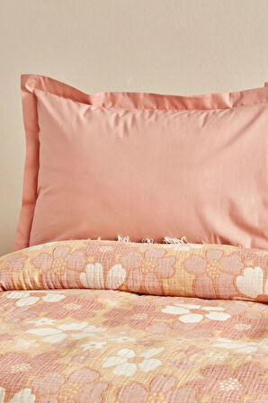 Karaca Home Nelly Müslin Çift Kişilik Pike Yatak Örtüsü Takımı Somon