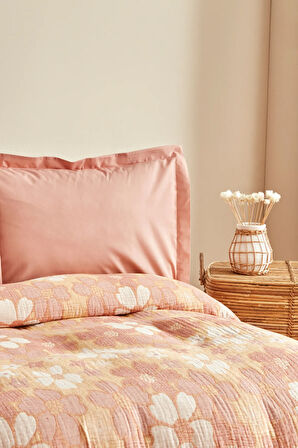 Karaca Home Nelly Müslin Çift Kişilik Pike Yatak Örtüsü Takımı Somon