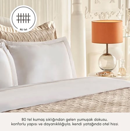 Karaca Home Bride Carina 80 Tel %100 Pamuk 8 Parça Evlilik Paketi Gold 