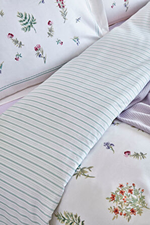 Le Mans Çift Kişilik Percale Nevresim Pike Takımı Lila