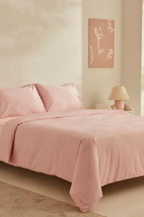 Karaca Home Fiora %100 Pamuk Soft Touch Çift Kişilik Nevresim Takımı Pembe