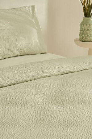 Karaca Home Fiora Soft Touch %100 Pamuk Çift Kişilik Nevresim Takımı Yeşil
