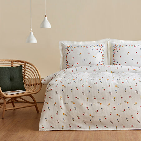 Karaca Home Lores %100 Pamuk Çift Kişilik Pike Takımı Pembe 