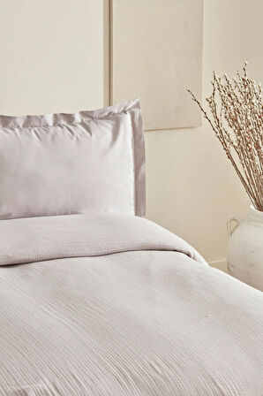 Karaca Home Minel Müslin Çift Kişilik Pike Yatak Örtüsü Seti Buz Gri