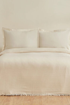 Karaca Home Minel Çift Kişilik Pike Yatak Örtüsü Seti Bej