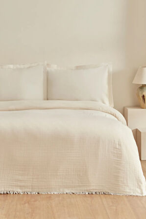 Karaca Home Minel Çift Kişilik Pike Yatak Örtüsü Seti Bej