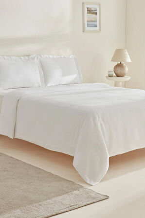Karaca Home White Collection Felves %100 Pamuk King Size Nevresim Takımı Beyaz