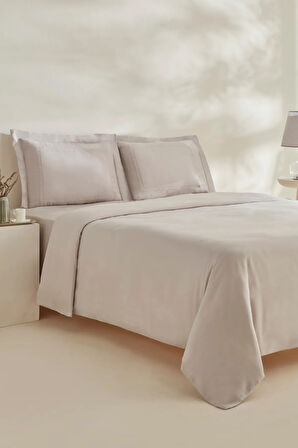 Karaca Home White Collection Felves %100 Pamuk King Size Nevresim Takımı Açık Gri
