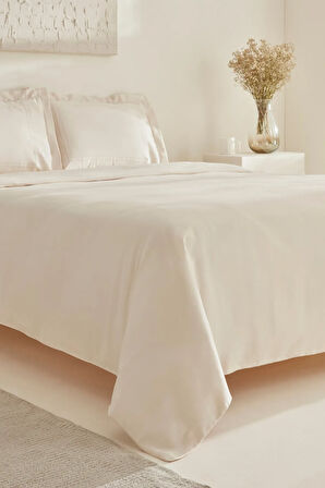 Karaca Home White Collection Felves %100 Pamuk King Size Nevresim Takımı Bej