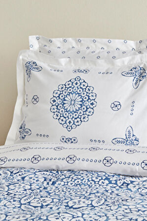 Karaca Home Ida Mavi % 100 Pamuk Çift Kişilik Nevresim Takımı