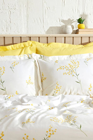 Karaca Home Loretta %100 Pamuk Tek Kişilik Nevresim Takımı Sarı